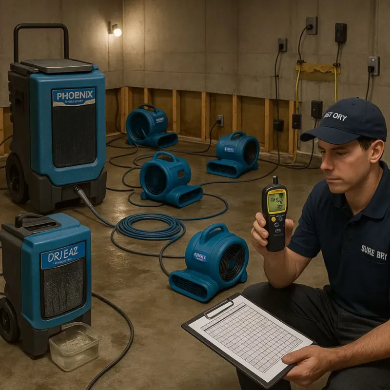 Structural Drying and Dehumidification process in Conway, PA